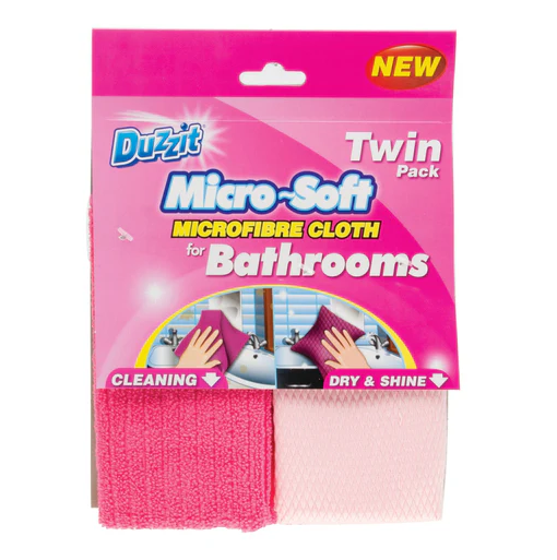 Duzzit Micro-Soft Microfibre Bathroom Cloth Set 2pc