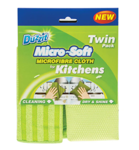 Duzzit Micro-Soft Microfibre Kitchen Cloth Set 2pc