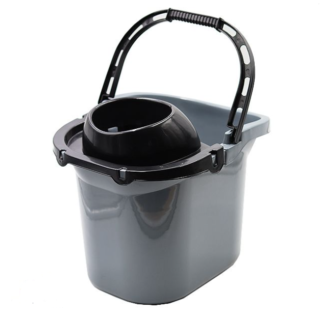 Heavy Duty Silver Mop Bucket With Wringer 12L