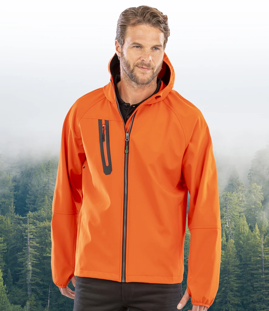 Result Recycled Three Layer Printable Hooded Soft Shell Jacket