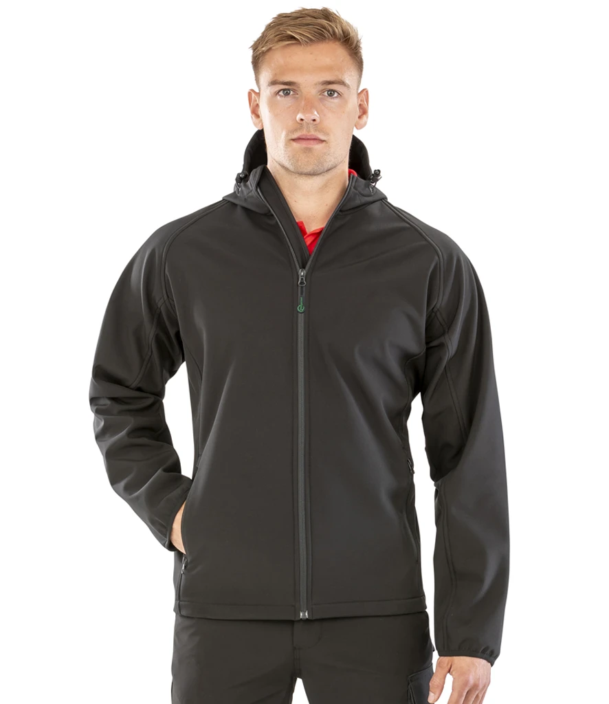 Result Recycled Three Layer Printable Hooded Soft Shell Jacket